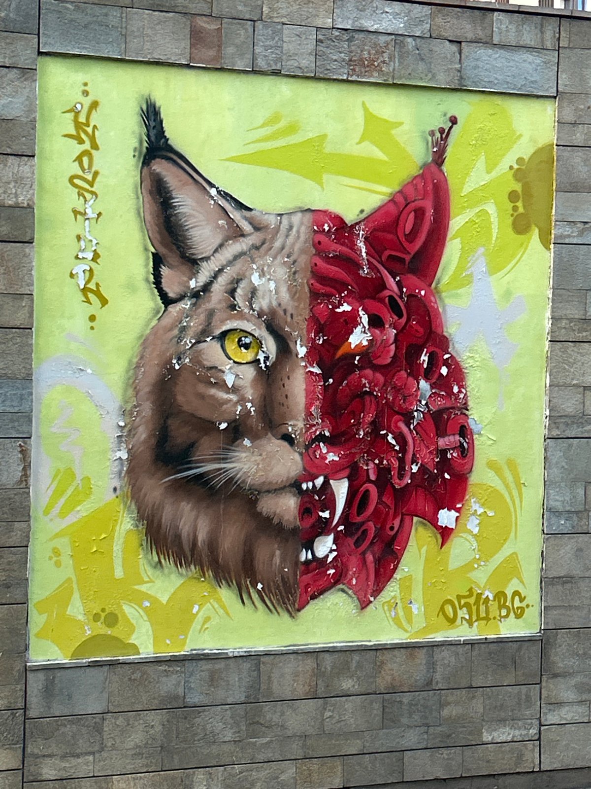 Evening street art and casual moments documented in Sofia