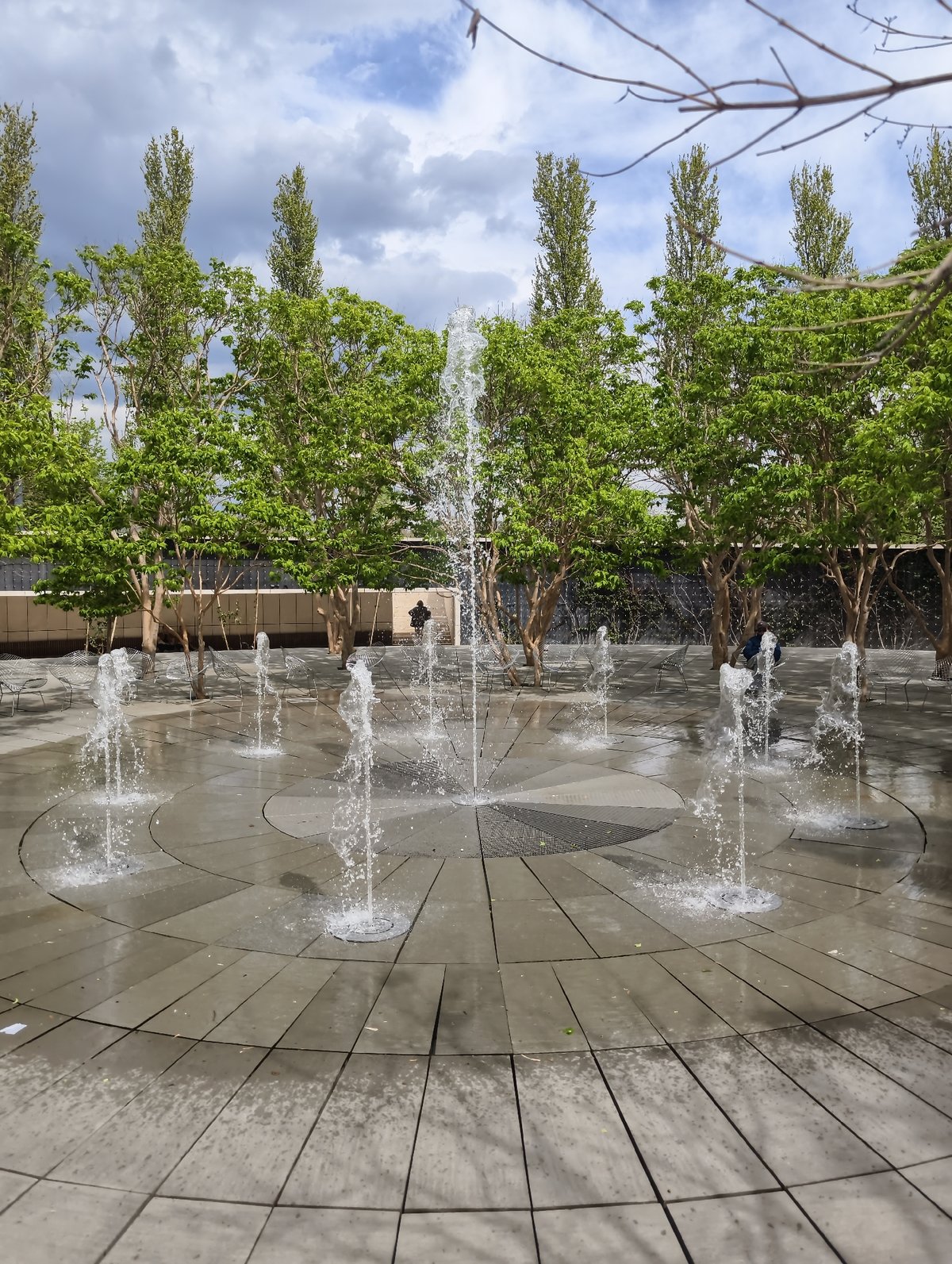 Visitors enjoy modern fountains and architecture at Krasnodar's Galitsky Park