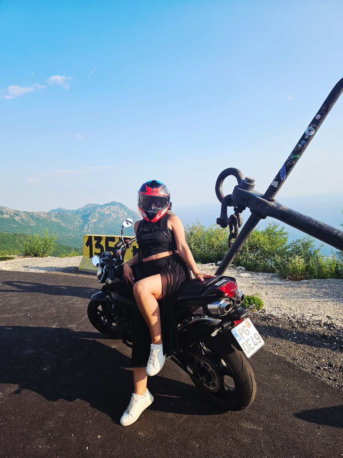 Motorcyclist documented at multiple Adriatic coastal locations