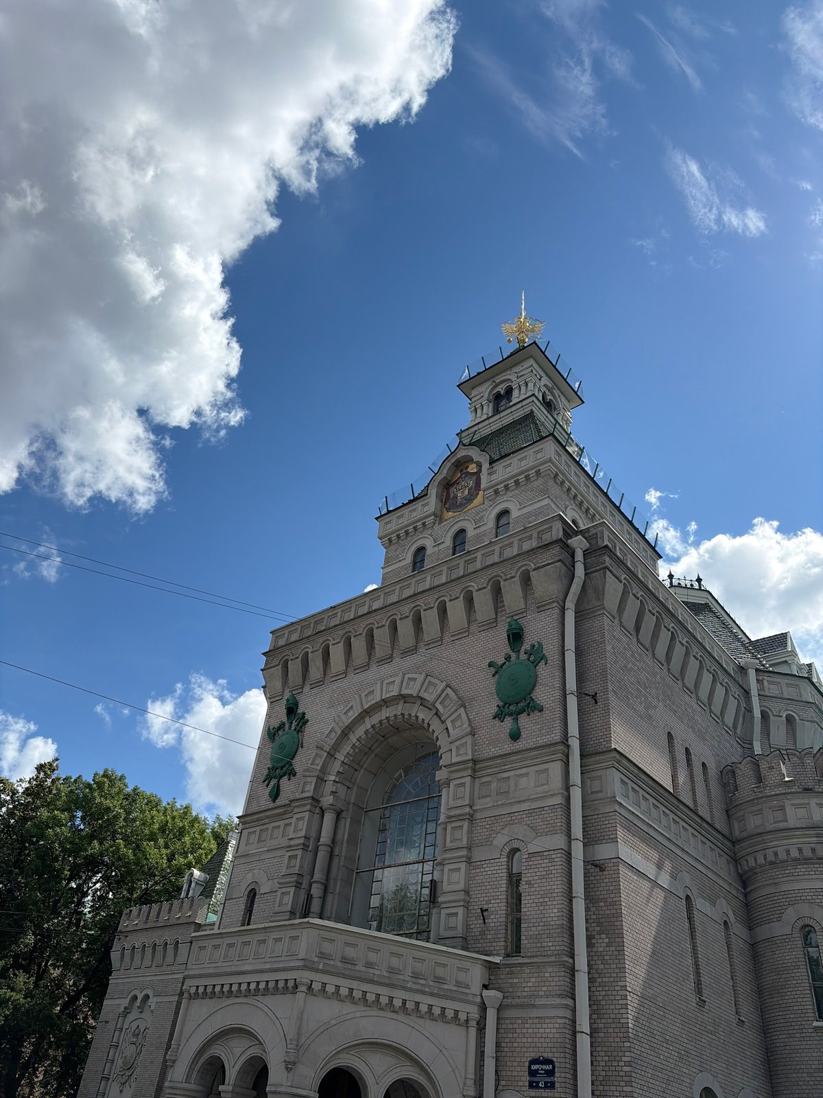 Saint Petersburg street scenes and naval architecture on a summer morning