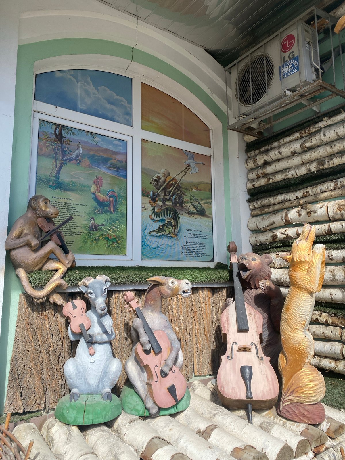 Public art and sculptures documented during morning walk in Yoshkar-Ola