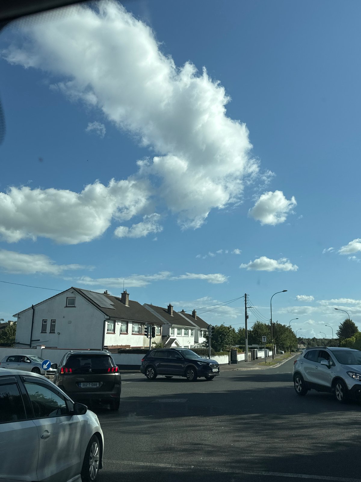 Sunny afternoon around a Waterford parking lot and intersection