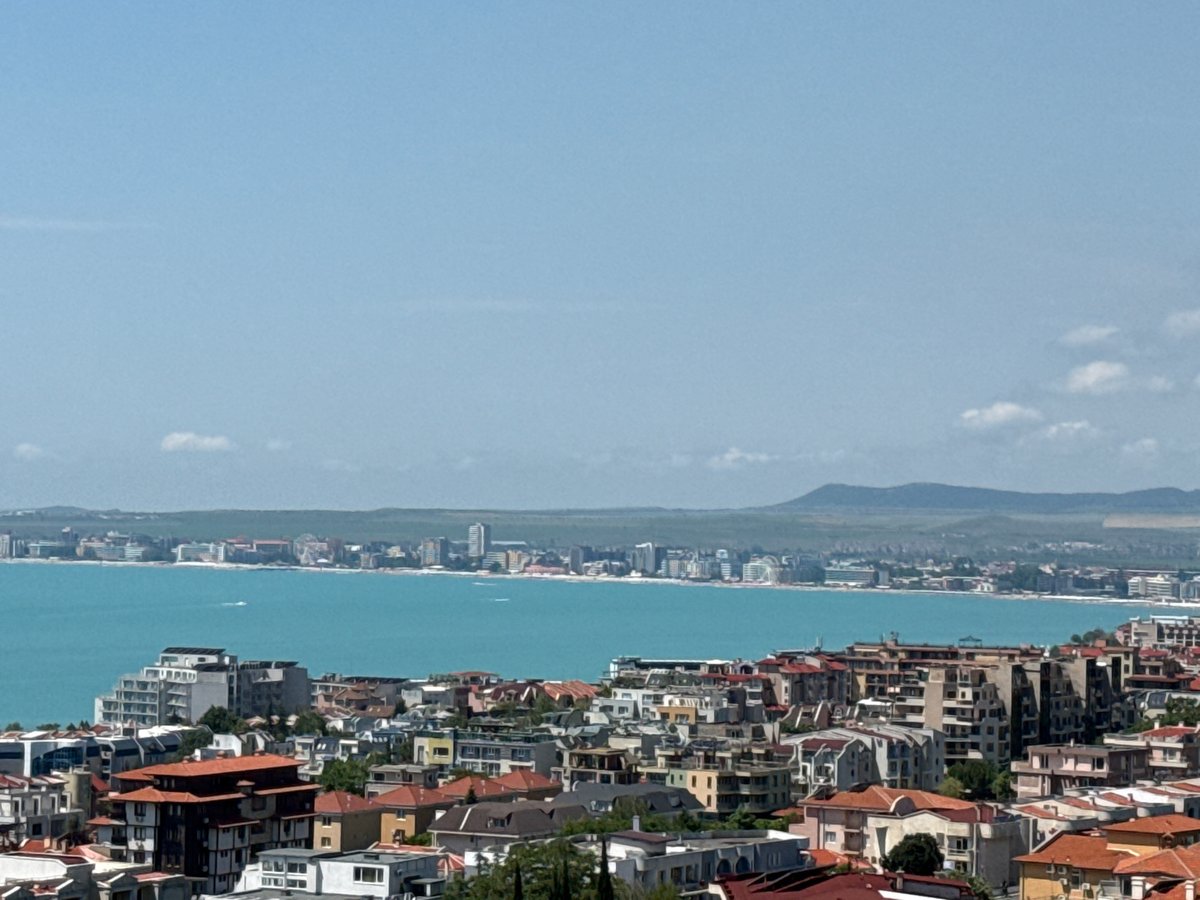 Aerial views capture sunny morning in Sveti Vlas, Bulgaria
