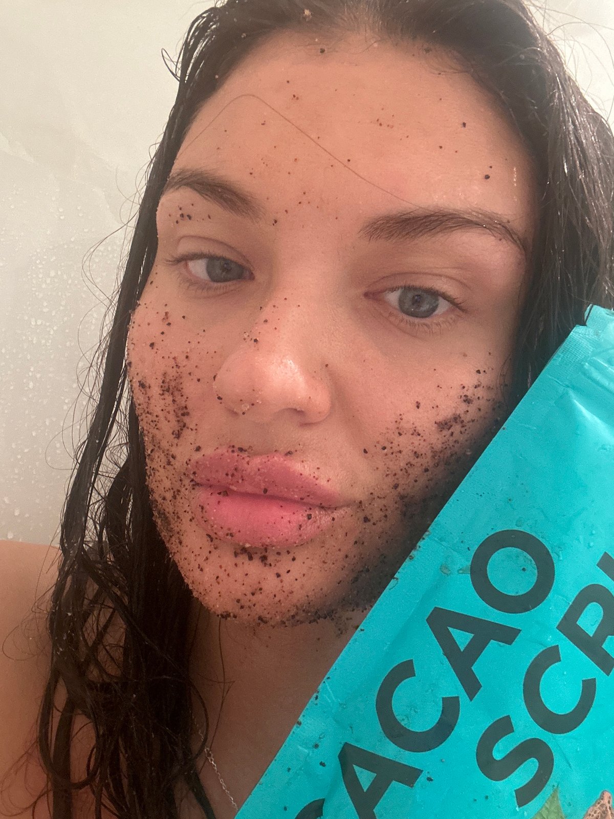 Woman photographed with dark substance on face in Russia