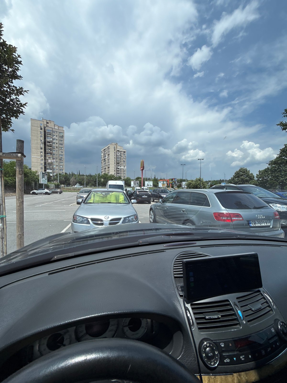 Driver captures cloudy urban scenes in Stara Zagora, Bulgaria