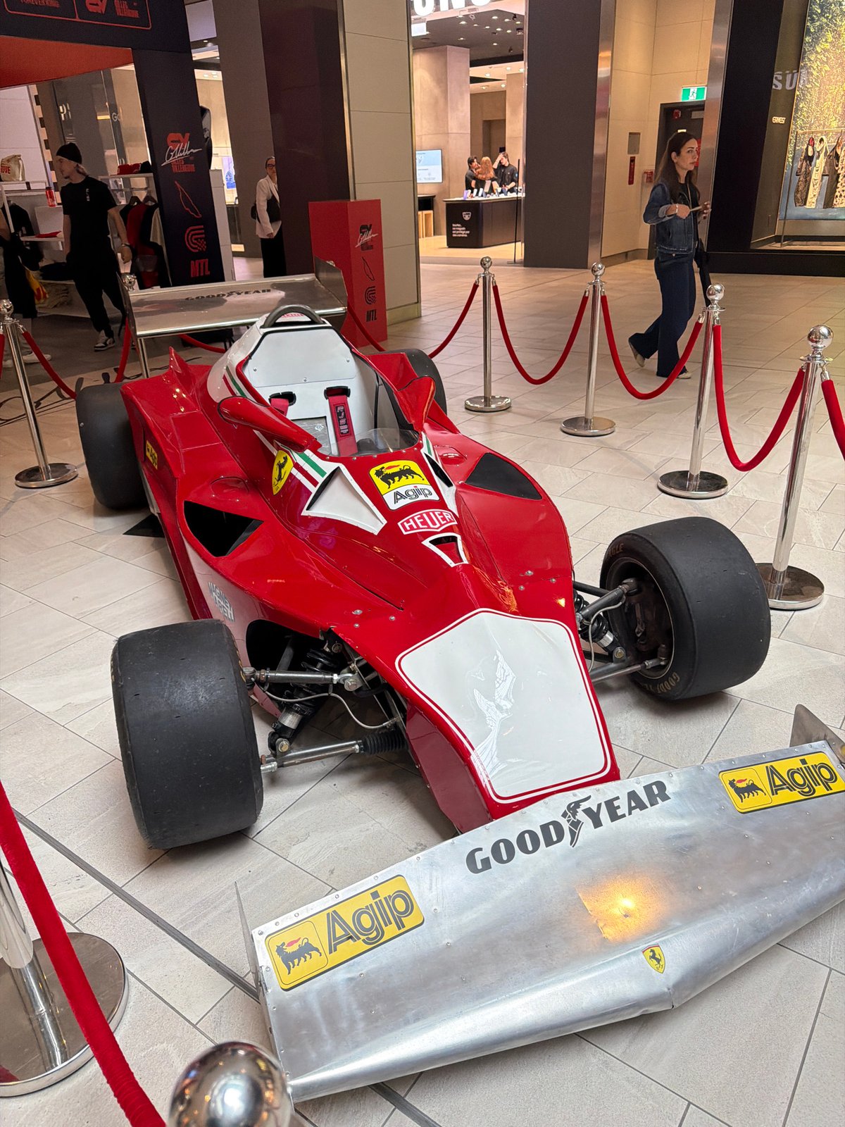 Gilles Villeneuve F1 car replica exhibited in Montreal mall