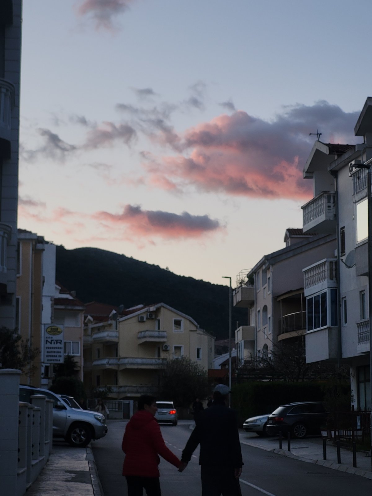 Daily life moments captured across Budva, Montenegro evening