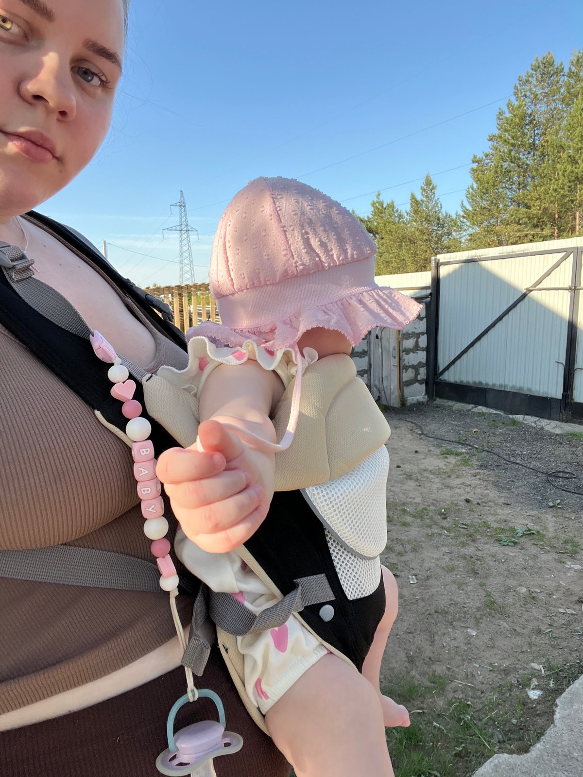 Woman with baby carrier spotted in Chaikovsky, Russia