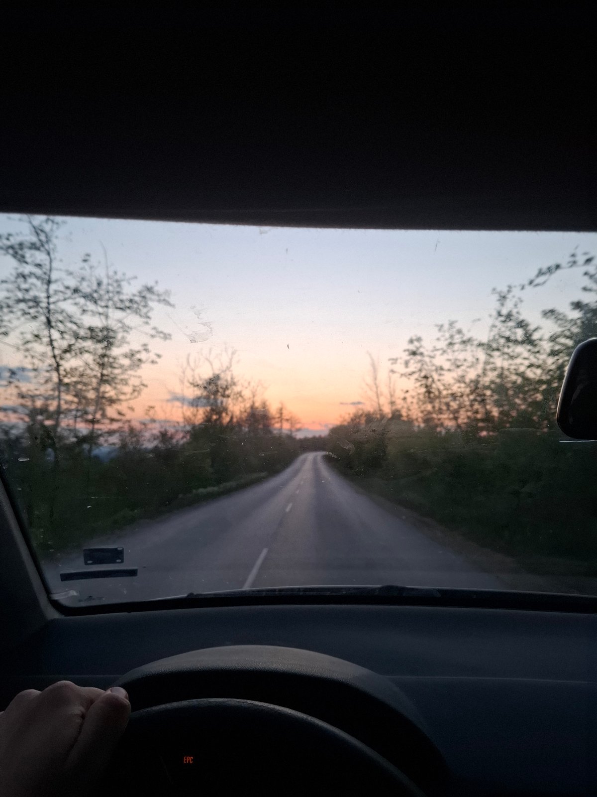 Vehicle windshield view captured in Sheremetia, Bulgaria