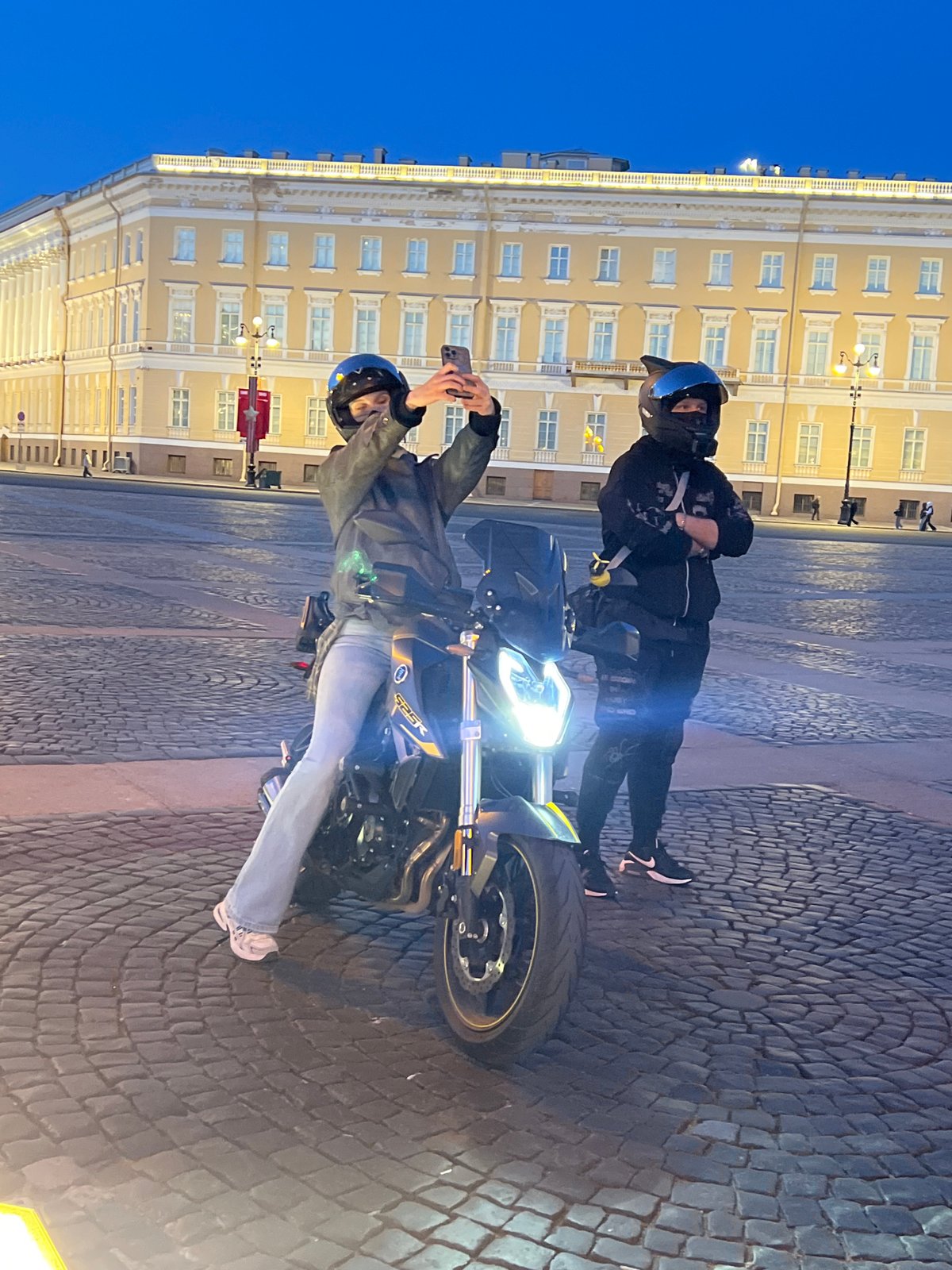 Evening life unfolds across Saint Petersburg's historic districts