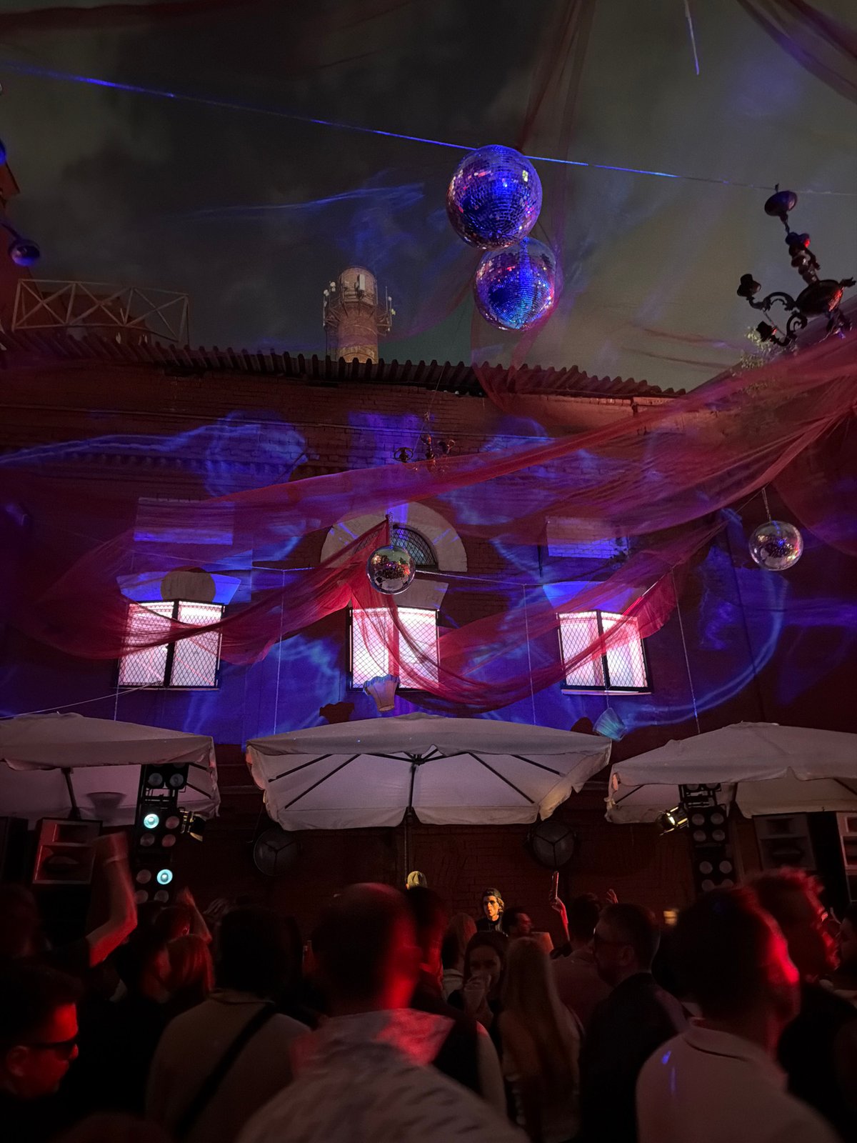 DJ performs at decorated venue in Moscow
