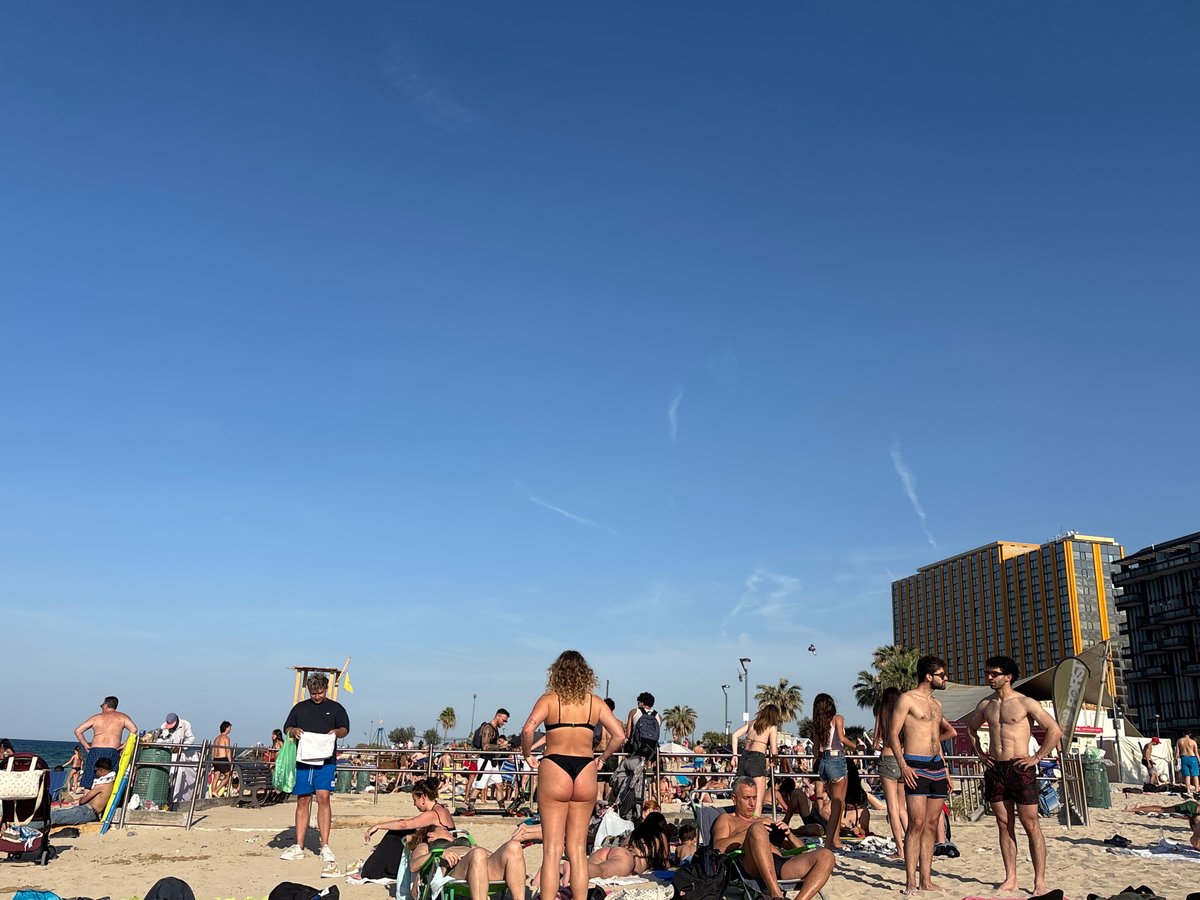 Busy beach and urban scenes documented during sunny afternoon