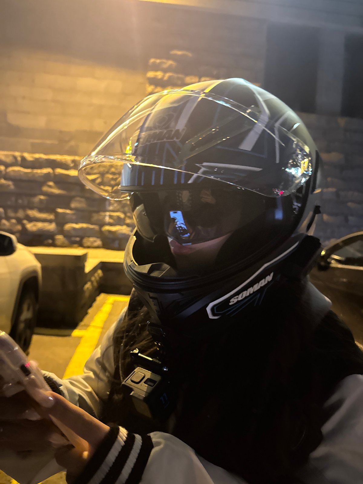 Motorcyclist spotted in downtown Yerevan during evening hours