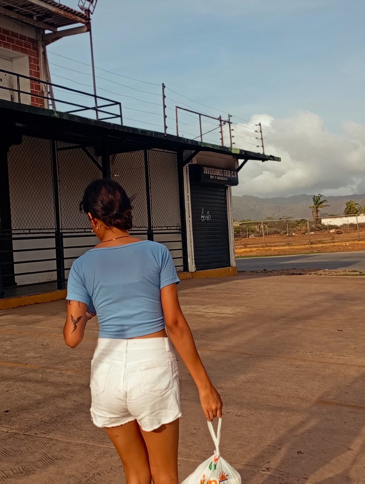 Evening street life in Juan Griego, Venezuela