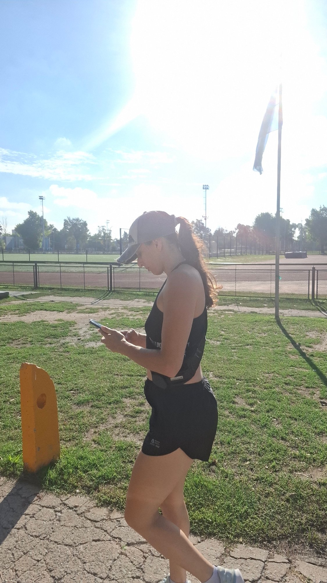 Evening workout session recorded at Villa Domínico Athletics Stadium