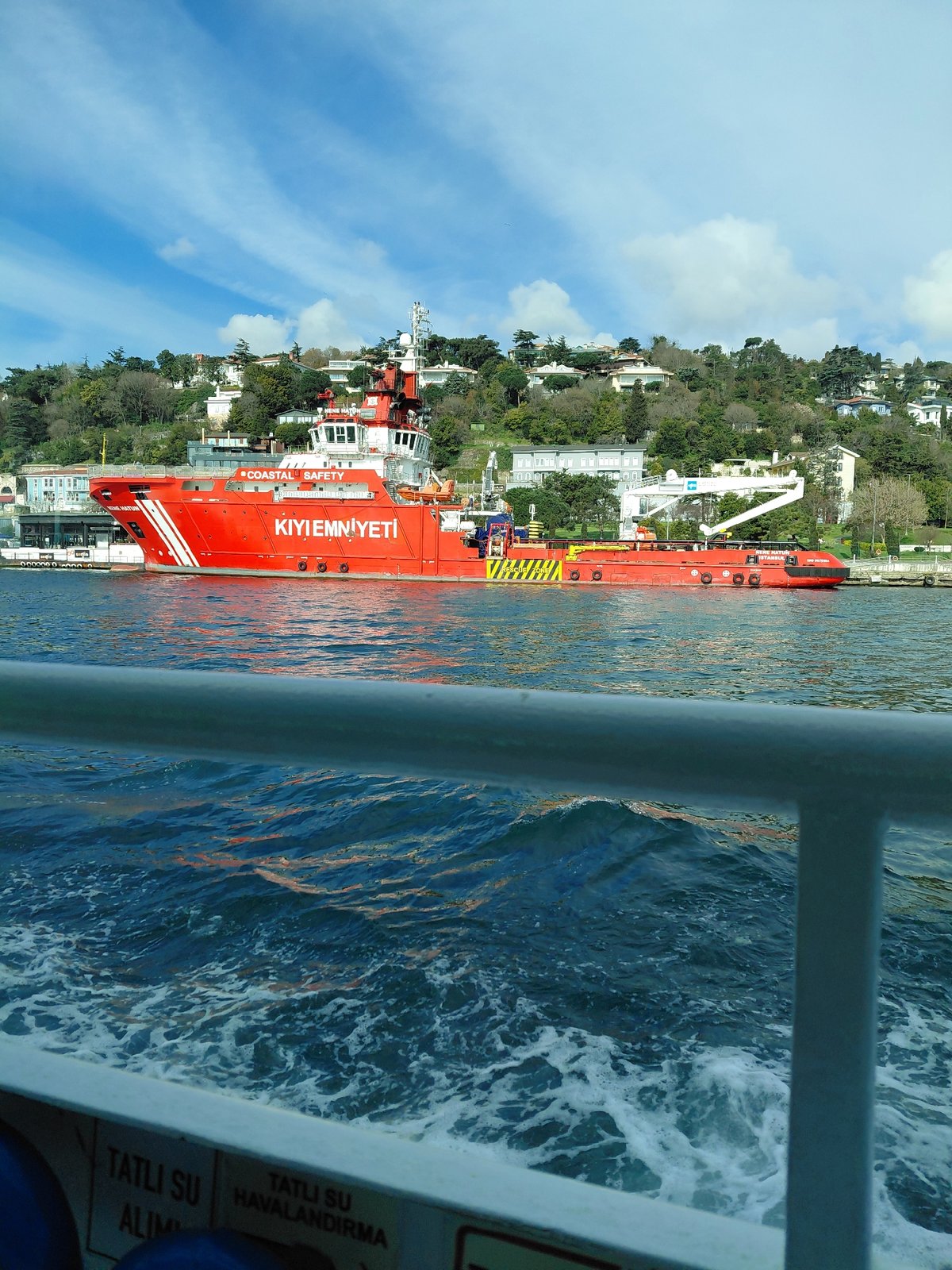 Coastal safety boat spotted docked in Beşiktaş waters