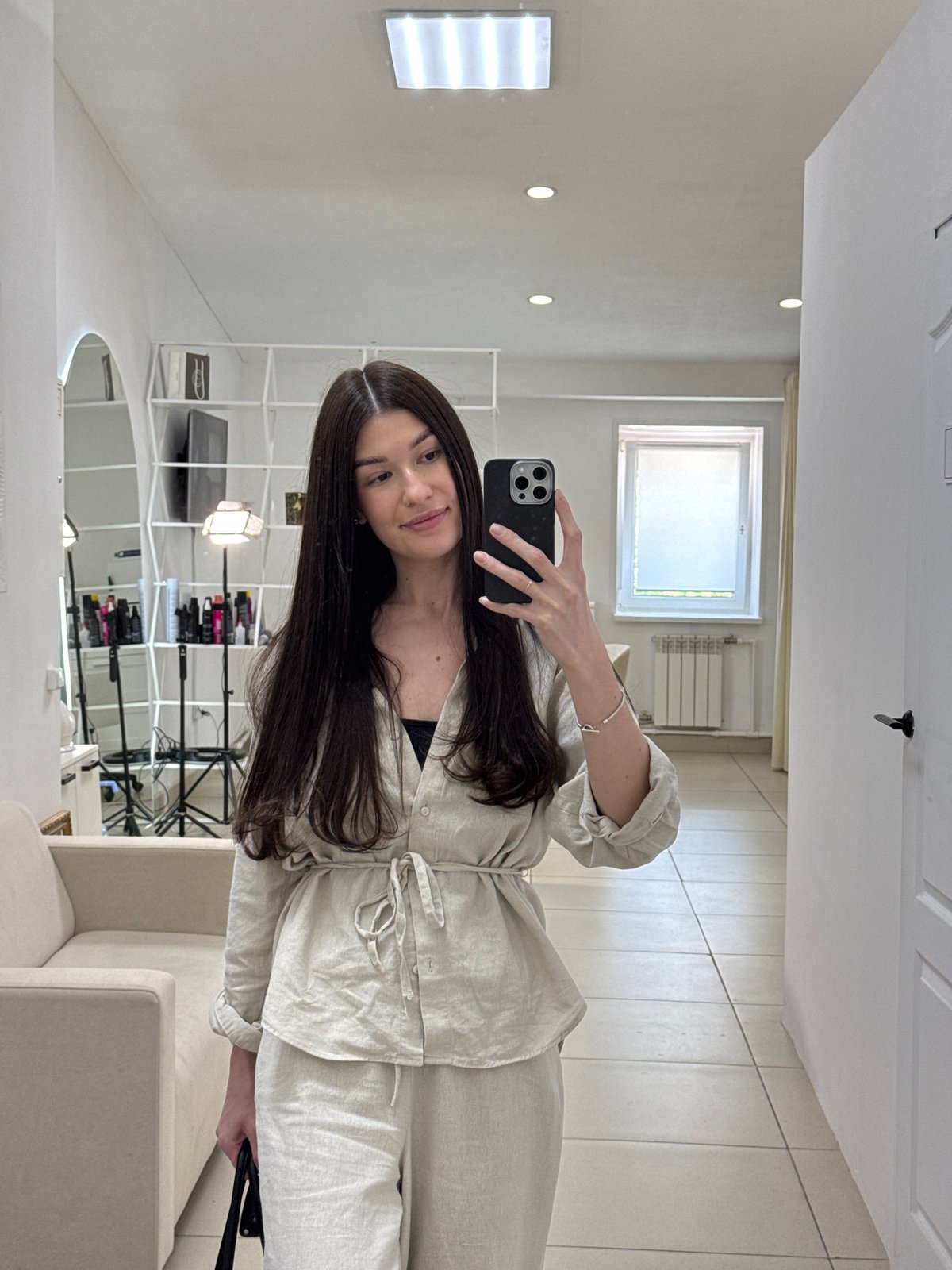 Woman documents clinic visit with selfies in Chaikovsky, Russia