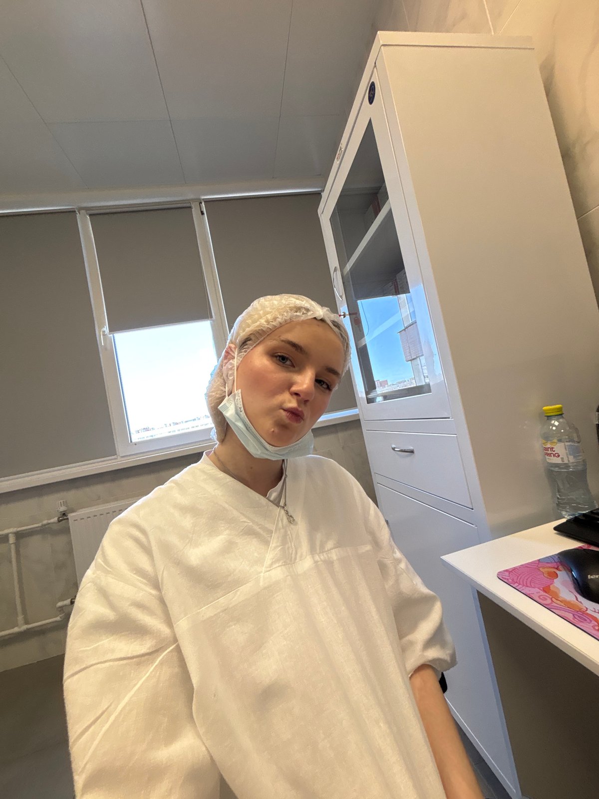 Medical worker documented in Saint Petersburg clinic setting