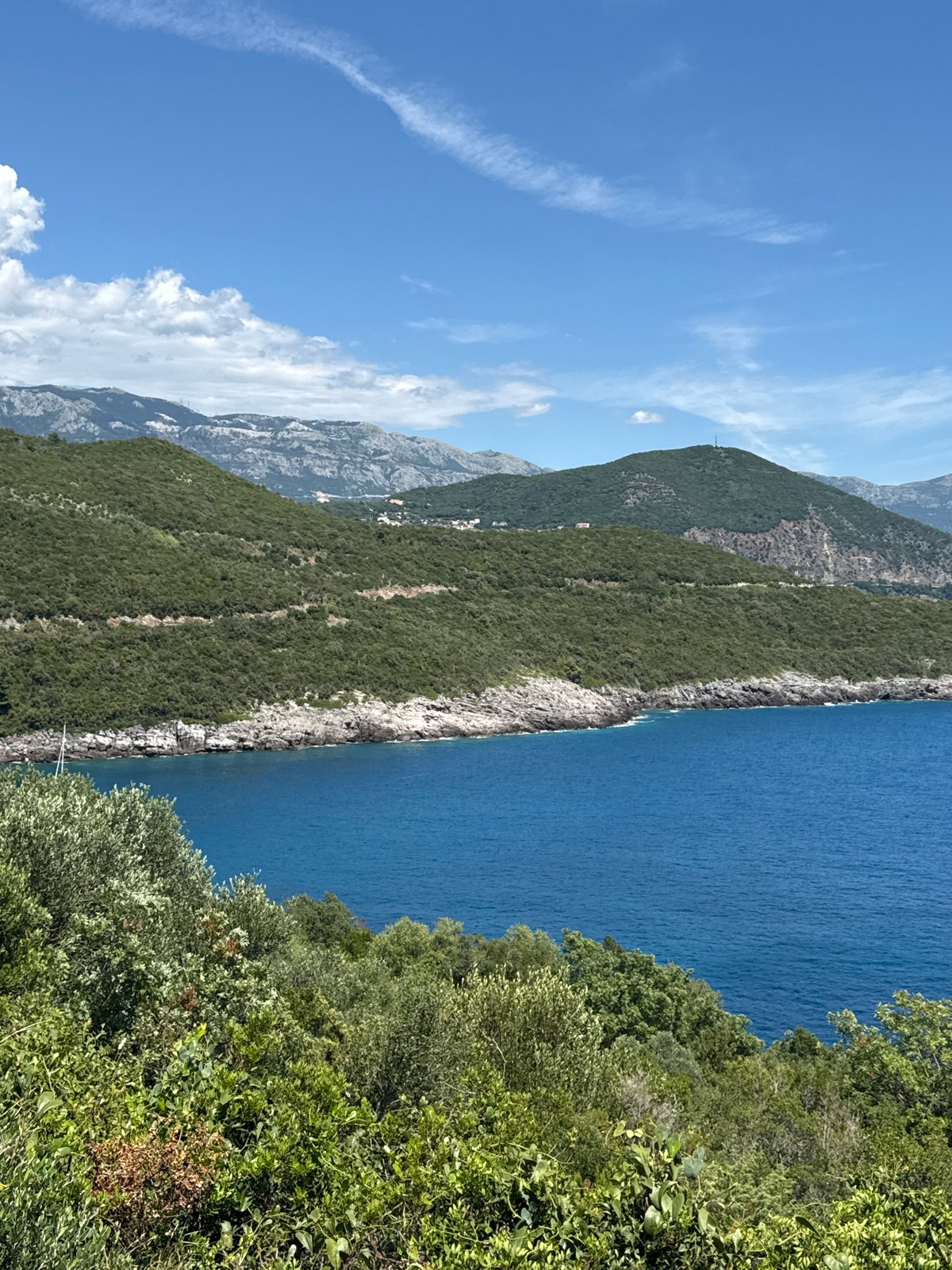 Adriatic coastline at Dubraljevina, Montenegro, midday