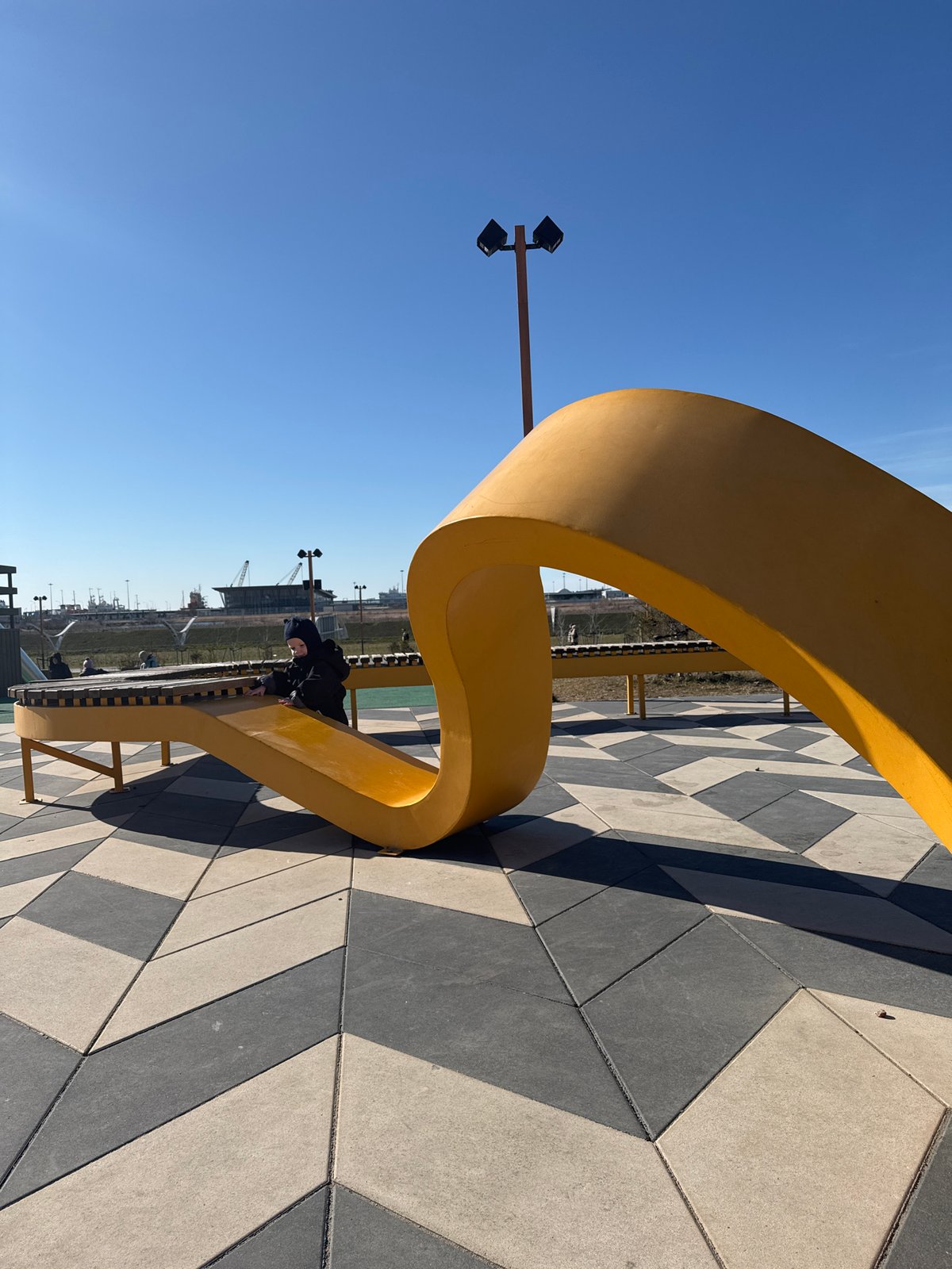 Modern playground equipment documented in Saint Petersburg park