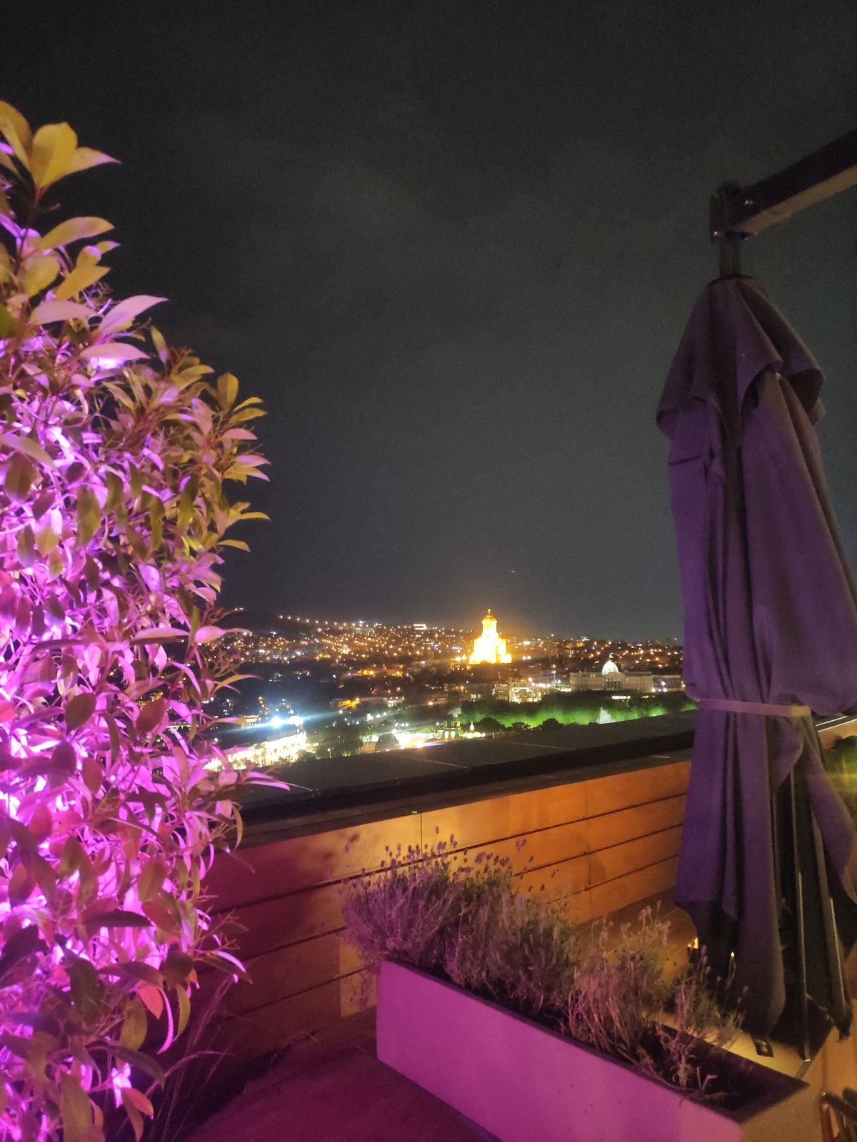 Tbilisi rooftop bar buzzing on a summer night
