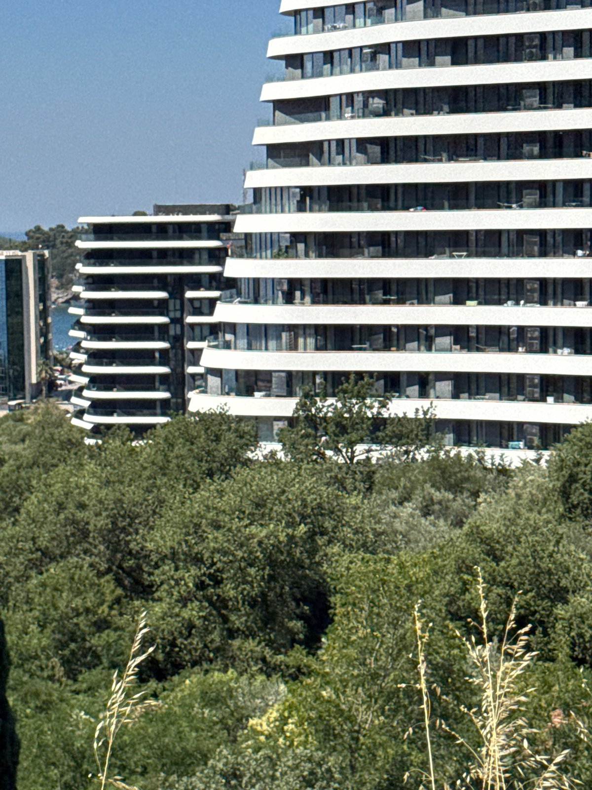 Boreti's coastal construction boom on a clear summer morning