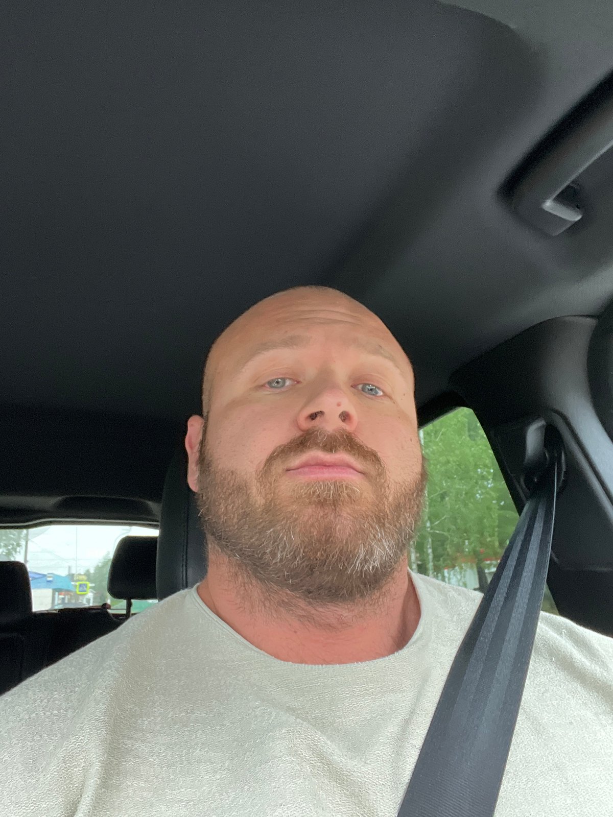 In-car moment from the driver's seat in Noviy, Russia