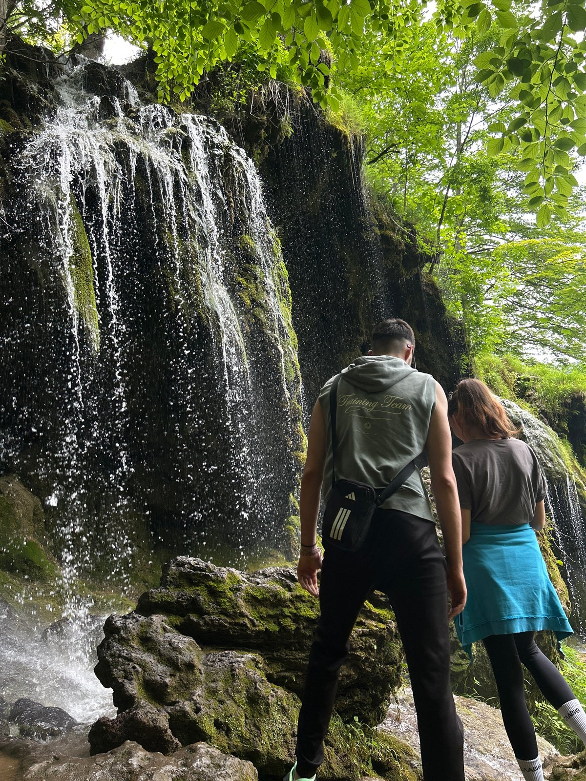 Nature enthusiasts explore forests and waterfalls during morning hours