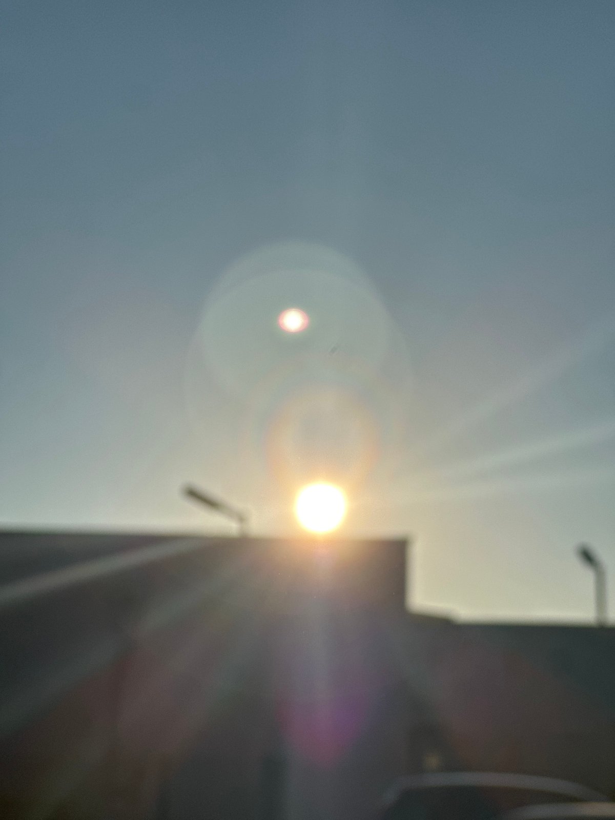 Early morning sun photographed through building in Sofia