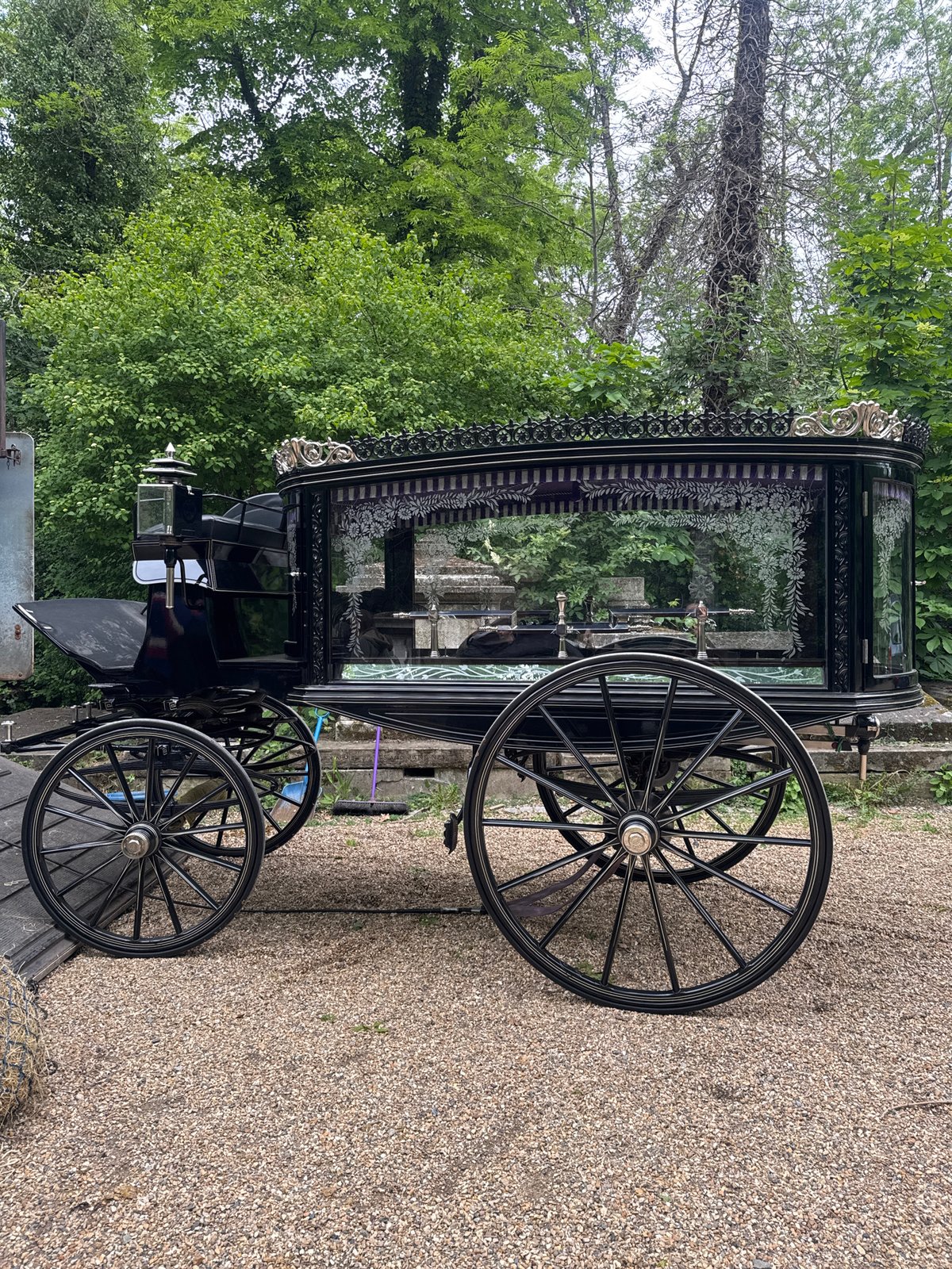 Traditional horse-drawn hearse spotted in London cemetery district