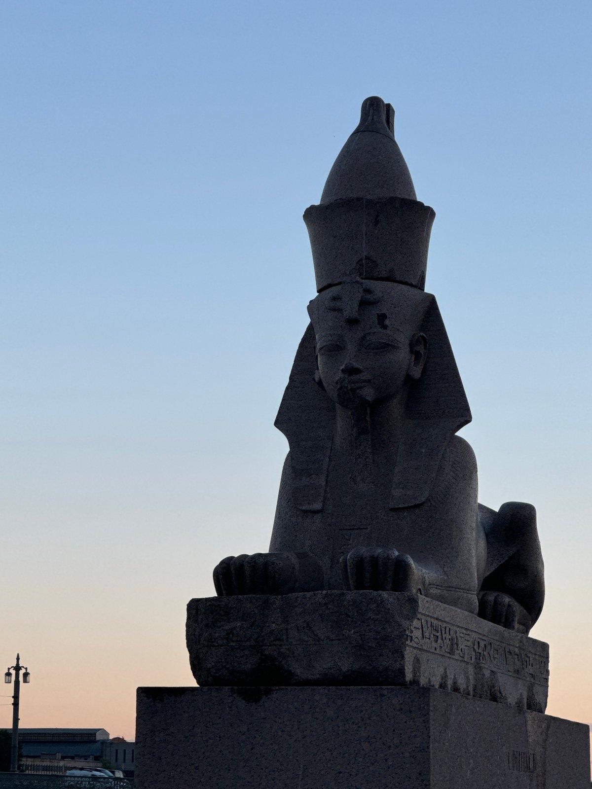 Evening visit to Saint Petersburg's sphinx embankment along Neva River