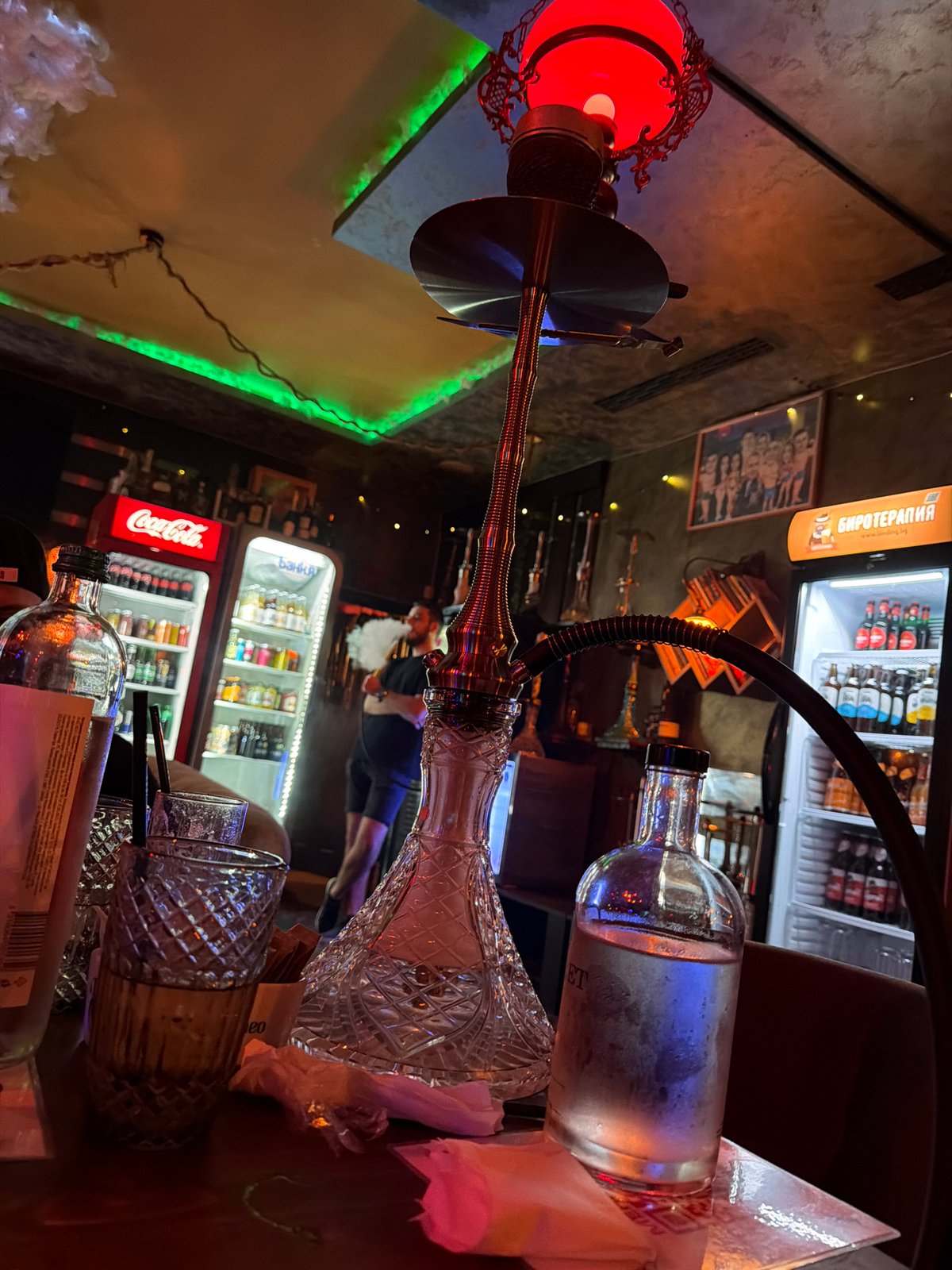 Evening routine: gas station stop, bar visit documented