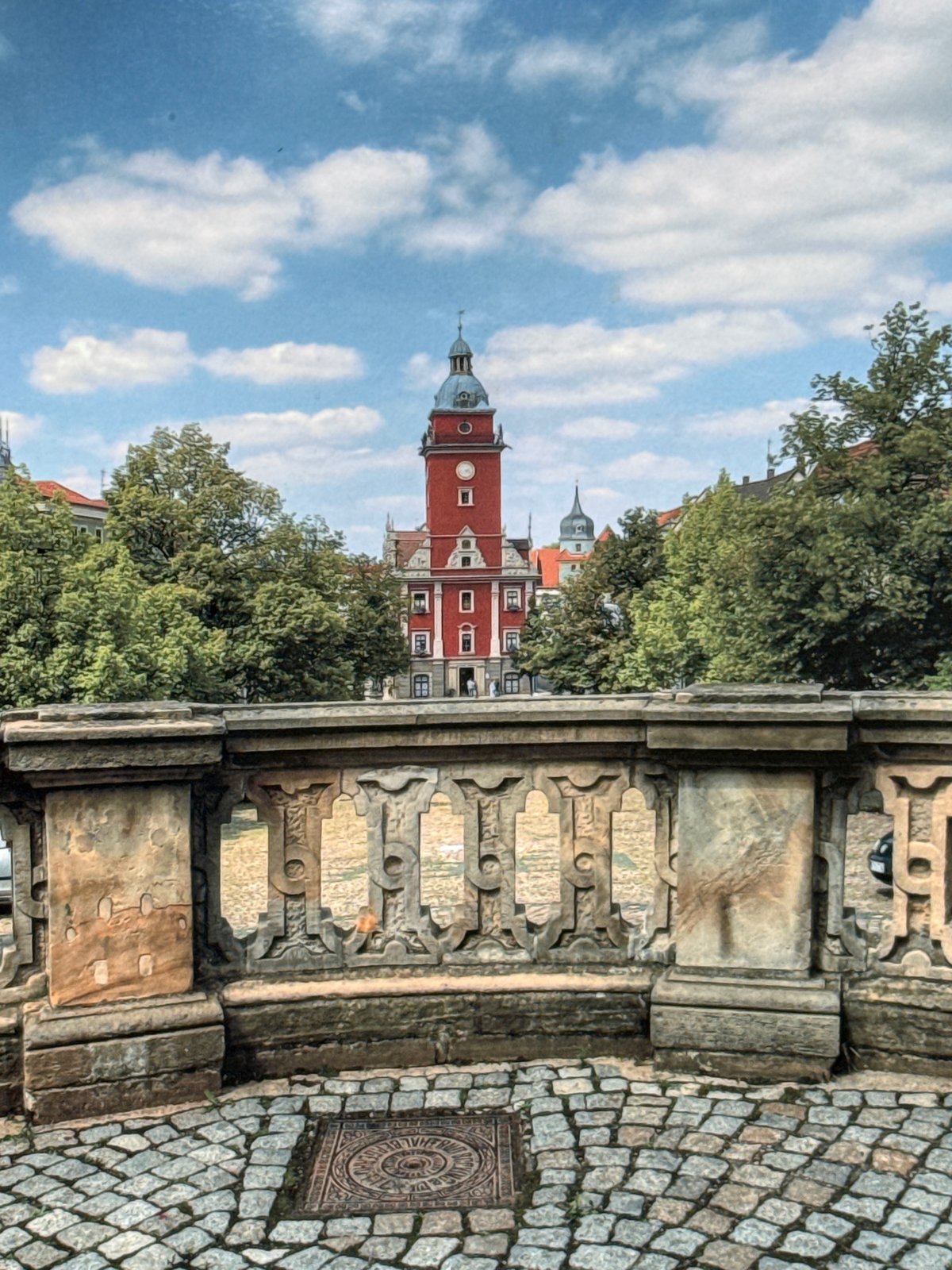 Summer morning walk through Bad Blankenburg's streets and riverside