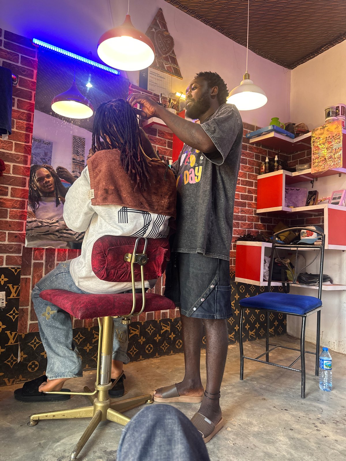 Barber shop scenes documented in Jos, Nigeria