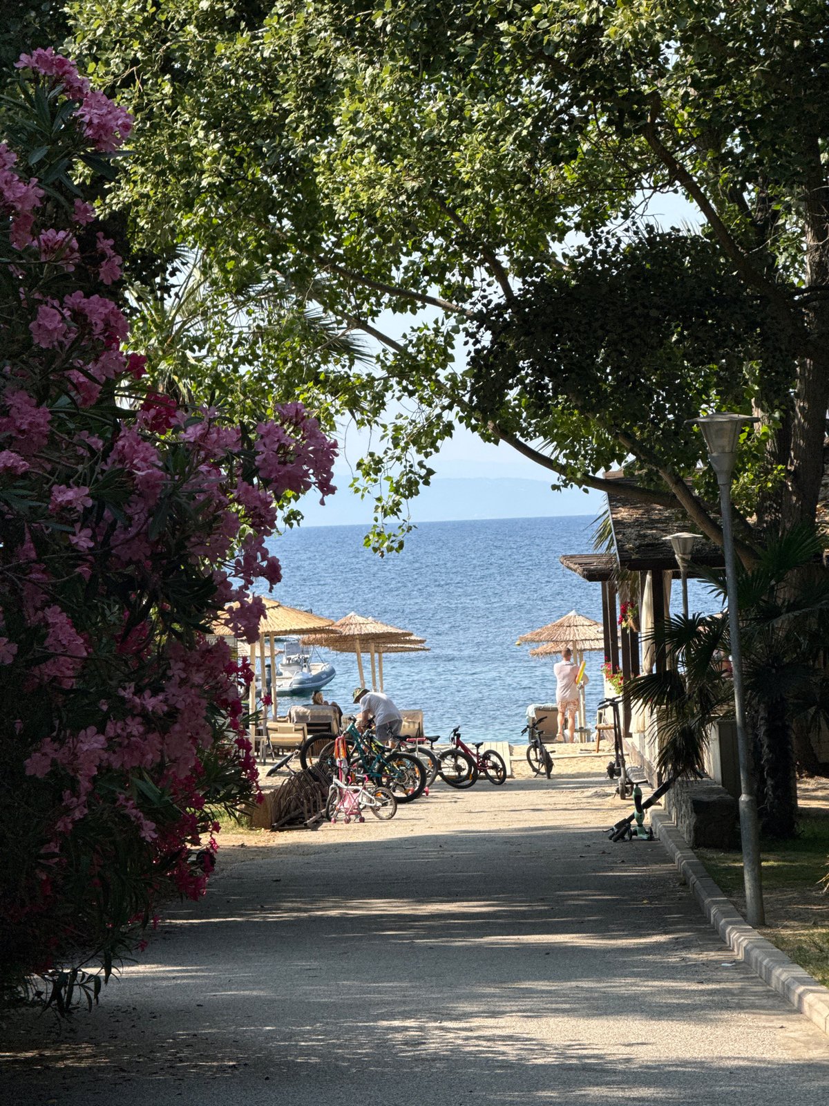 Lazy summer afternoon at a Sithonia beach camp