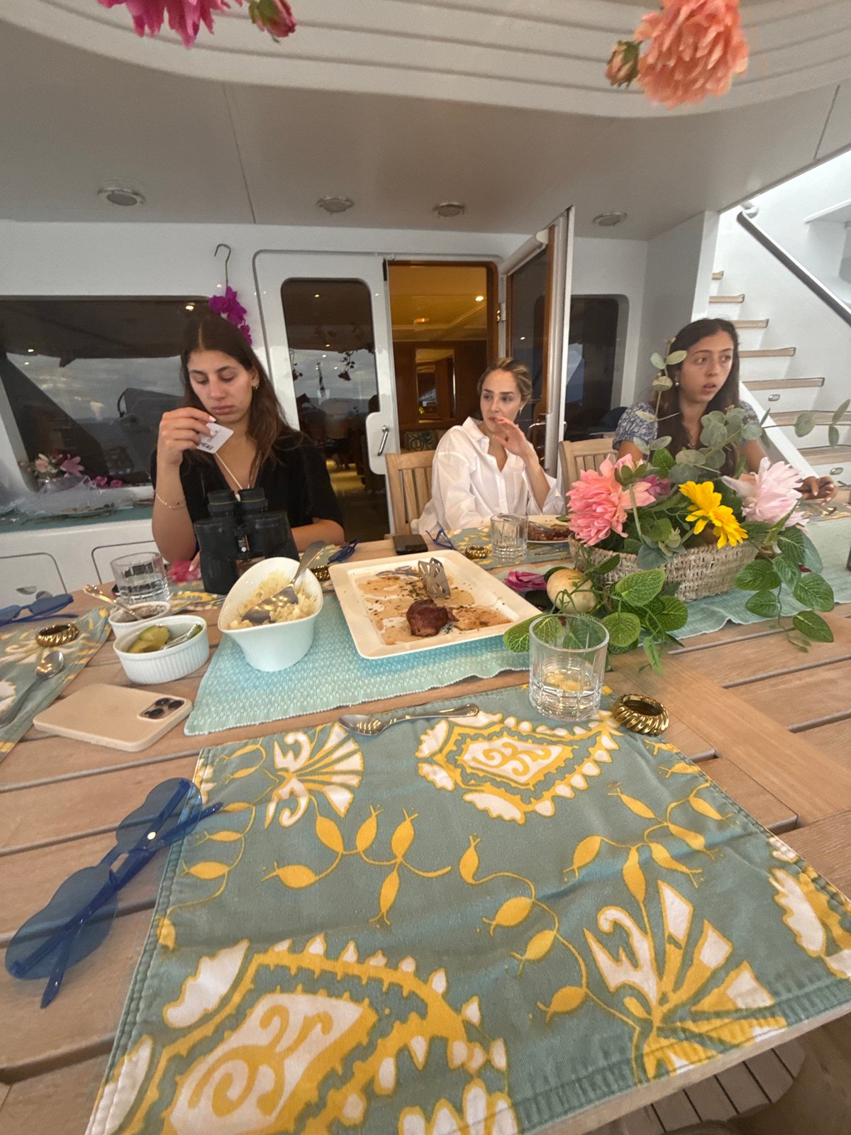 Women gather aboard yacht in Mexican waters early morning