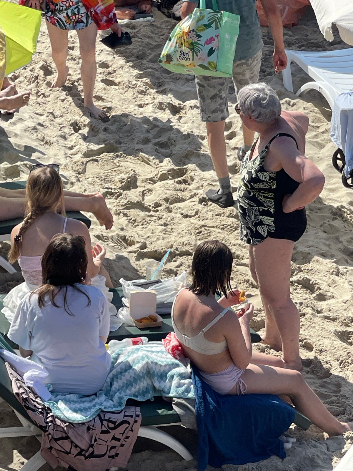Crowded summer beach day on the Baltic at Zelenogradsk