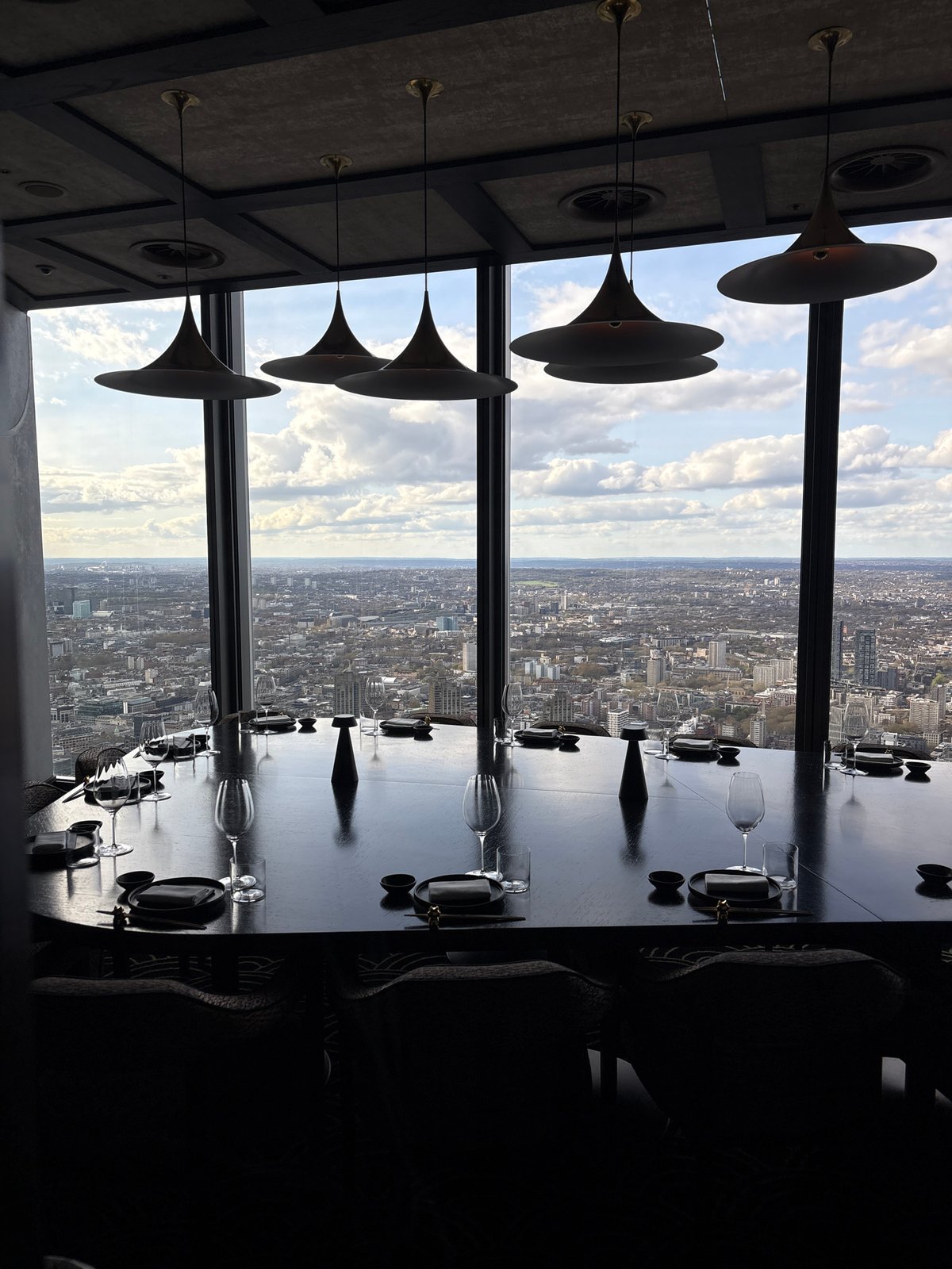 Diner captures London skyline views from high-rise restaurant