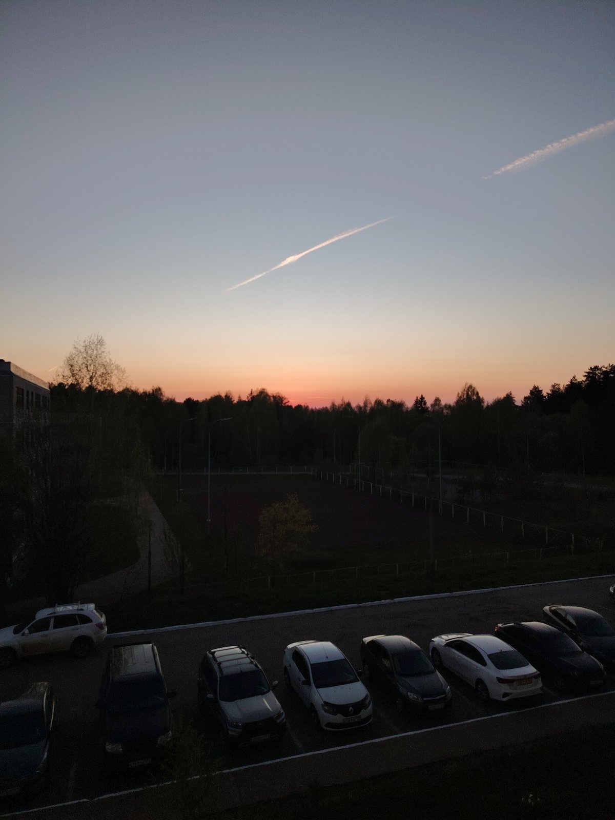 Dusk scenes captured across residential Markovskii, Russia
