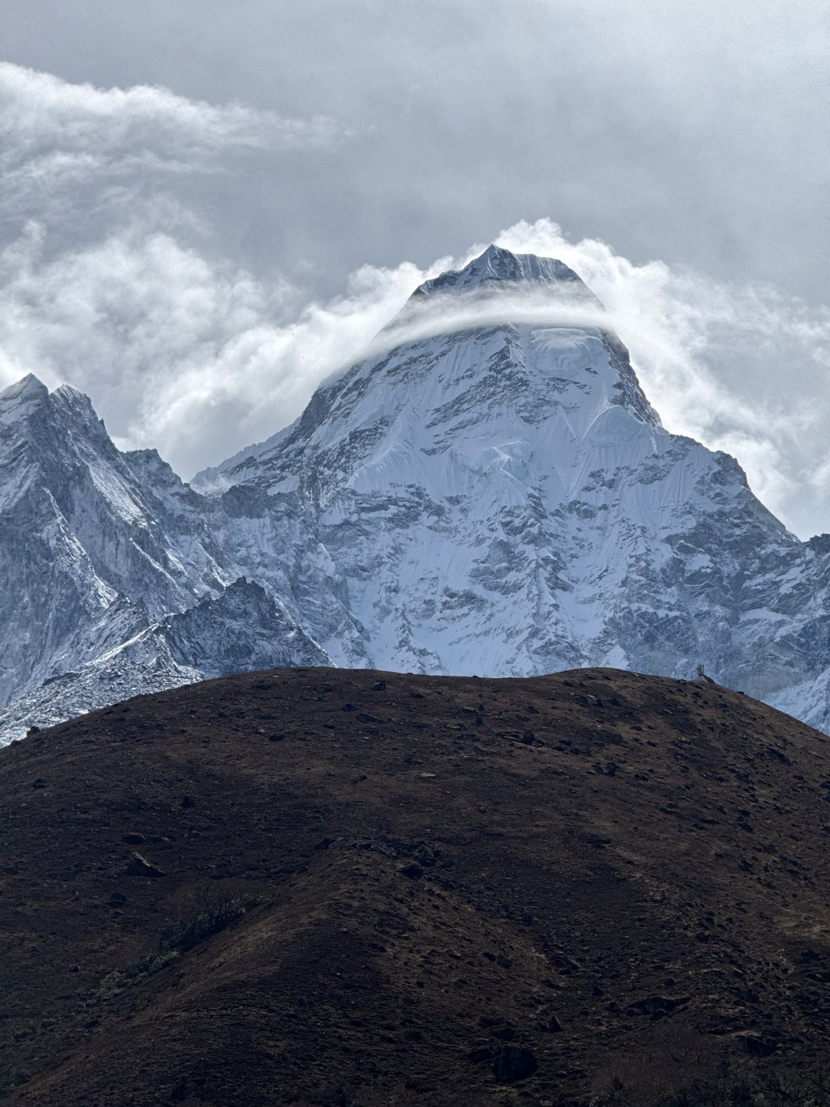 Solar halo observed over Himalayan peaks in Khumjung, Nepal