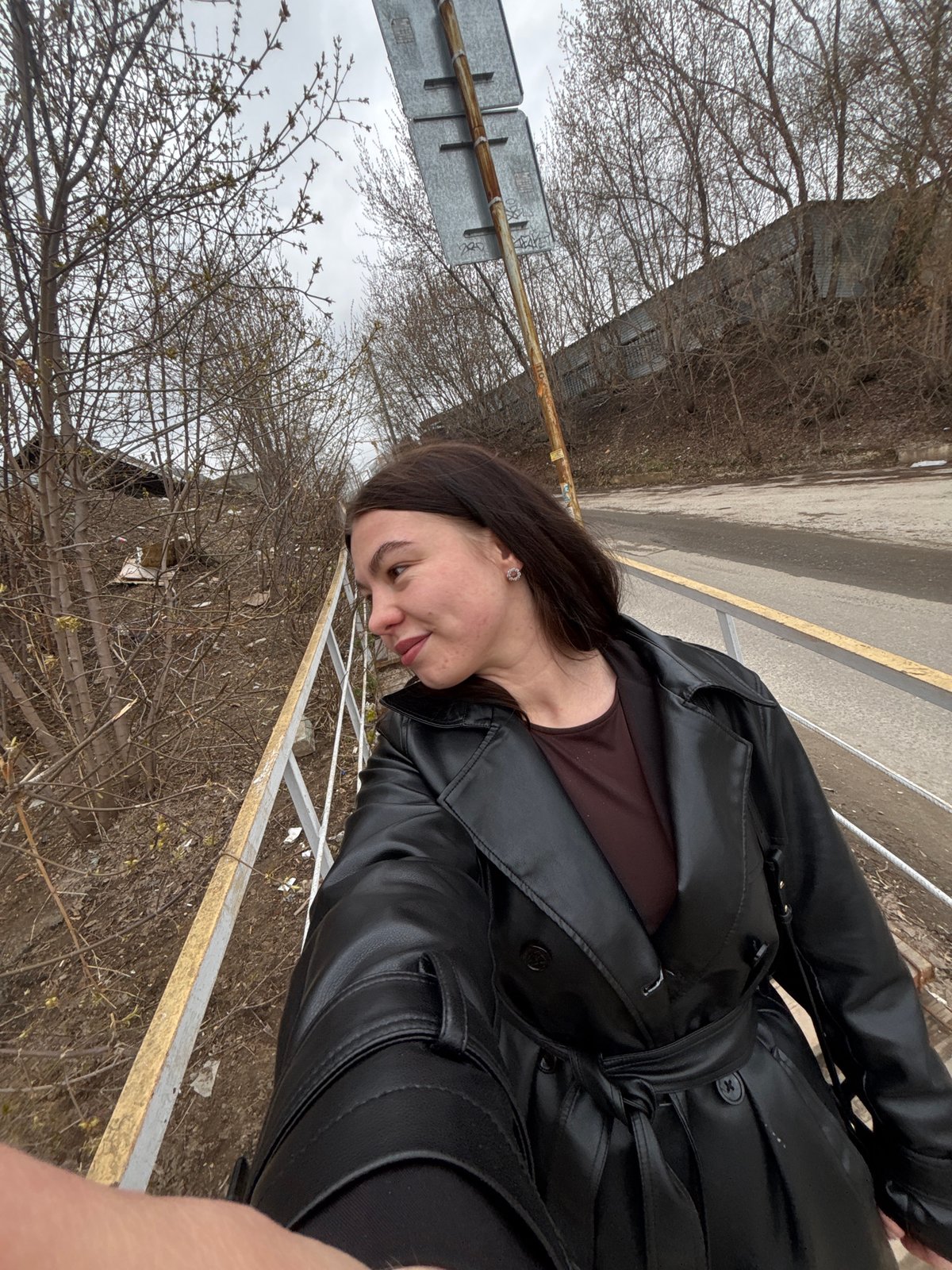 Woman photographed outdoors in Perm, Russia during spring