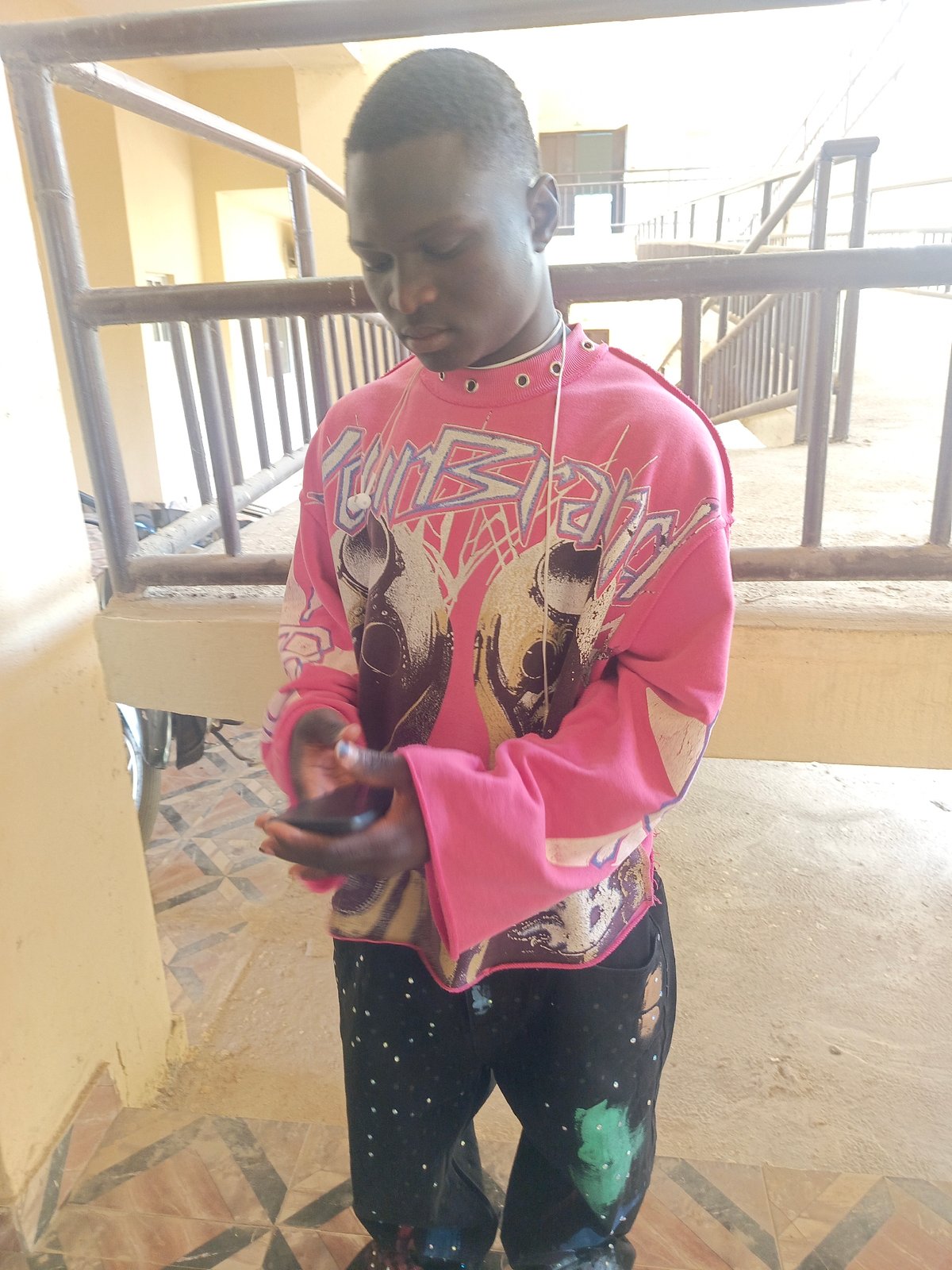 Students take exam in Akwanga classroom