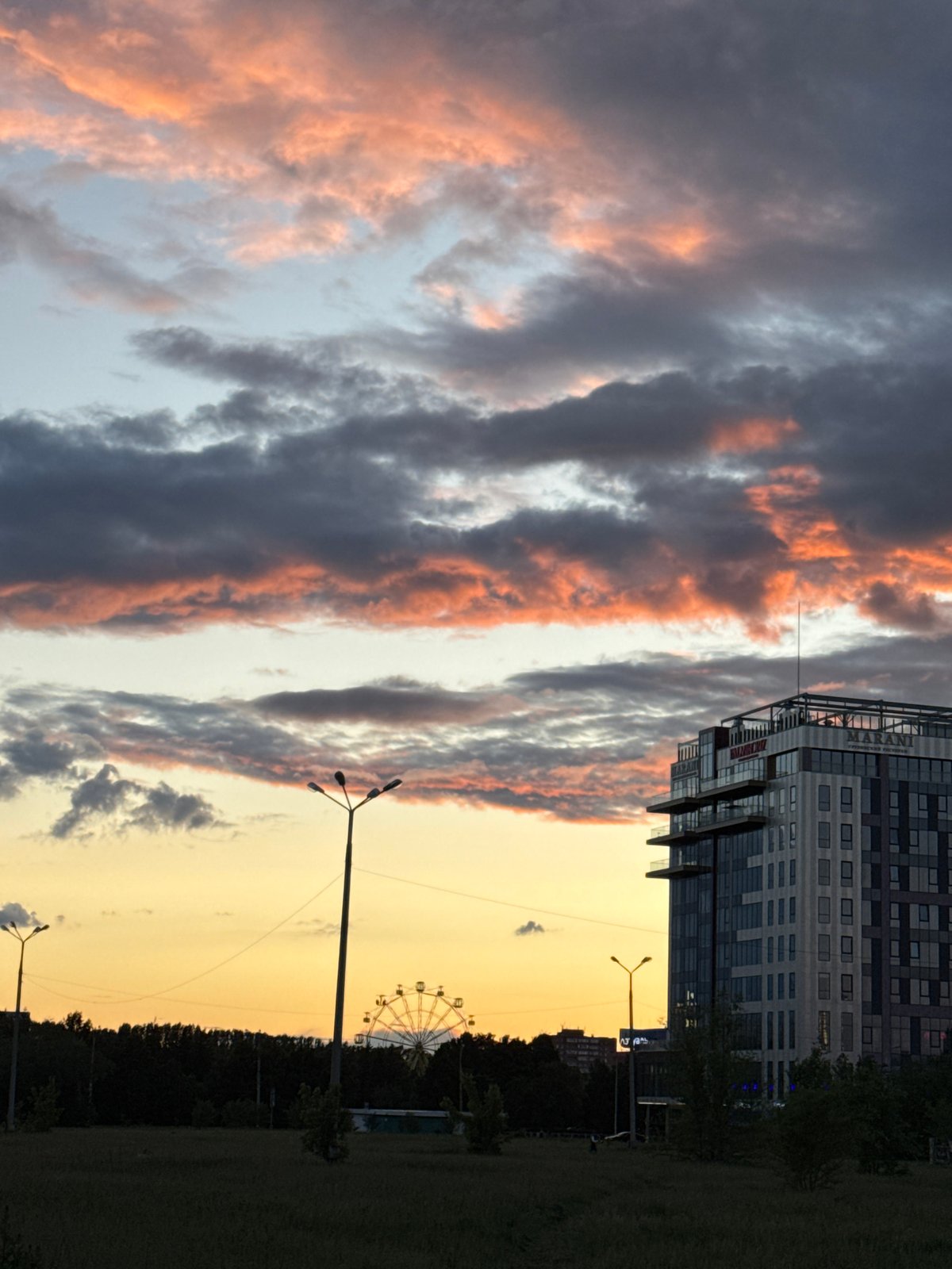 Evening memorial visits and sunset documentation across urban sites