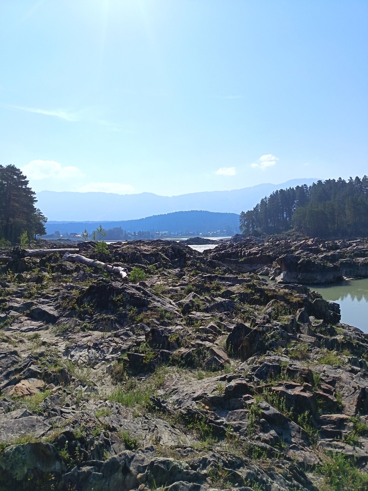 Along the Katun River in Manzherok on a summer morning