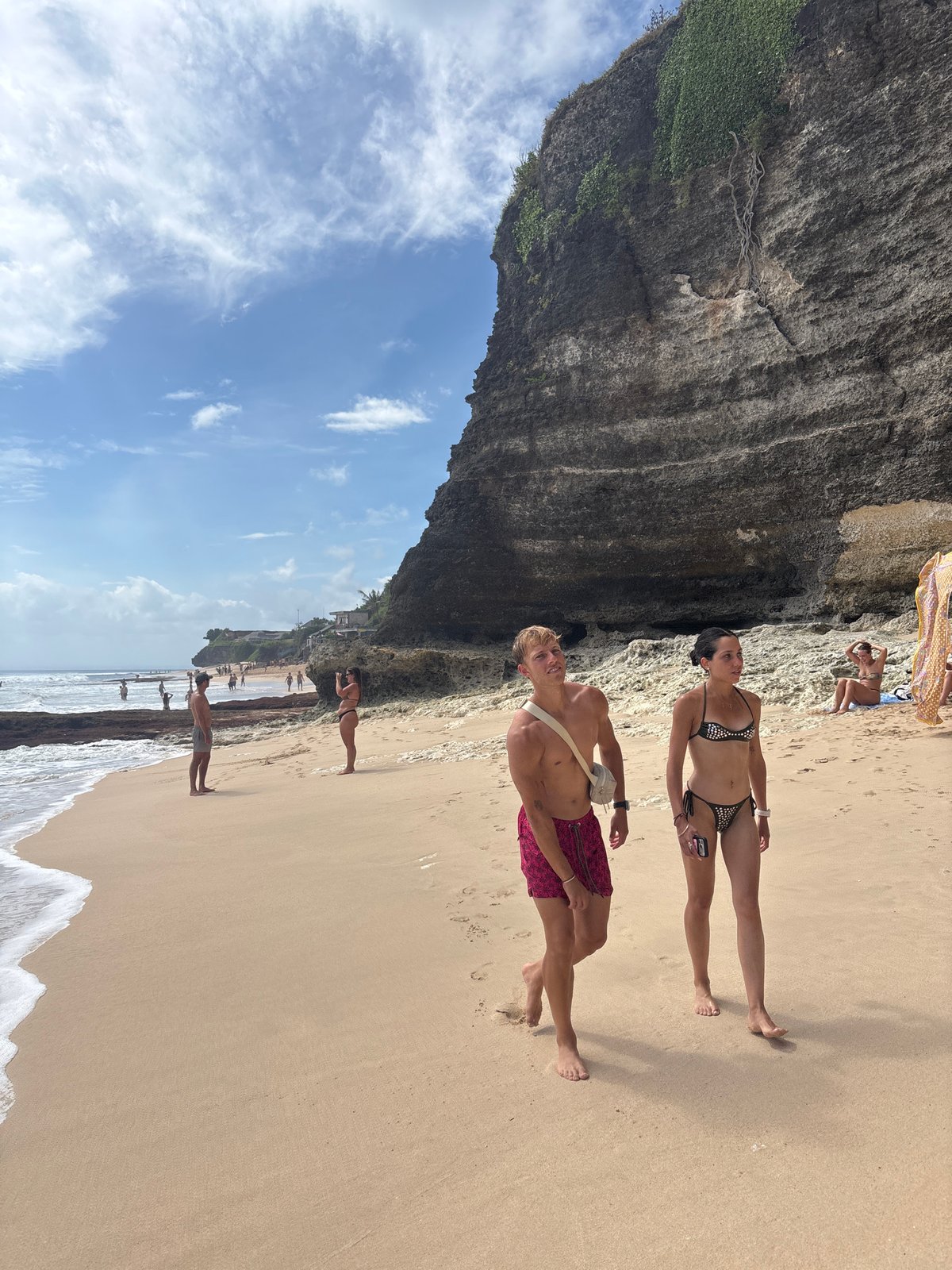 Early morning beach activity observed in Kuta Selatan, Indonesia