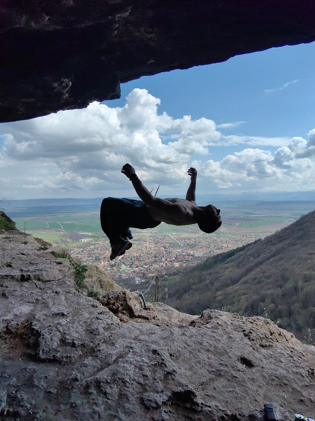 Man performs tree acrobatics in Bulgarian woods