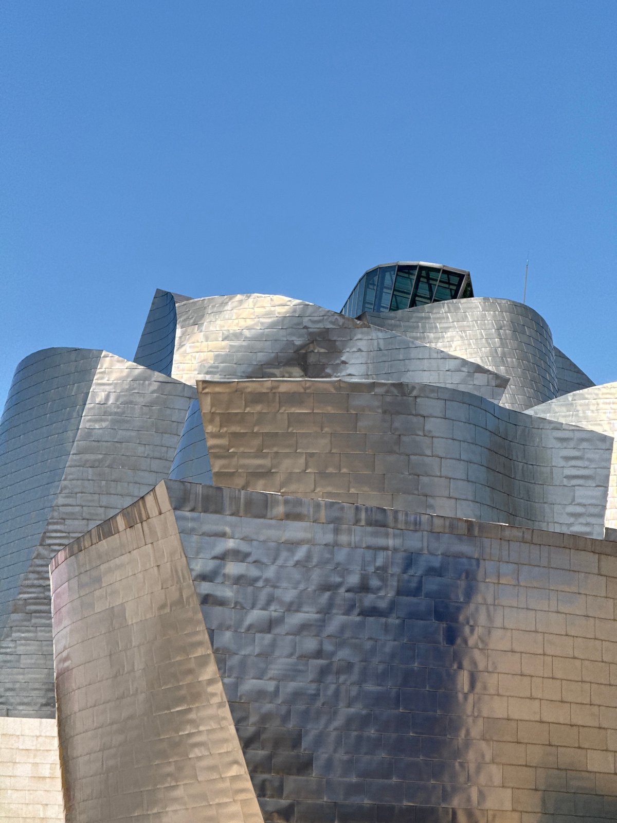 Sunny afternoon at the Guggenheim Bilbao and its iconic surroundings