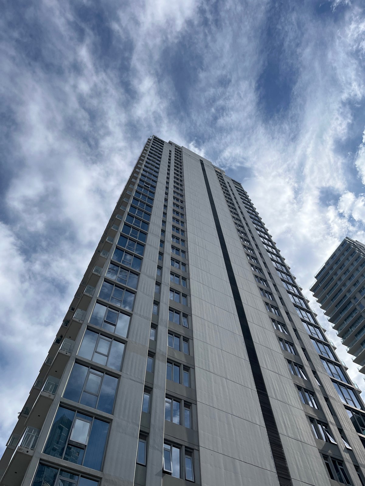 Modern building photographed from below in Buenos Aires