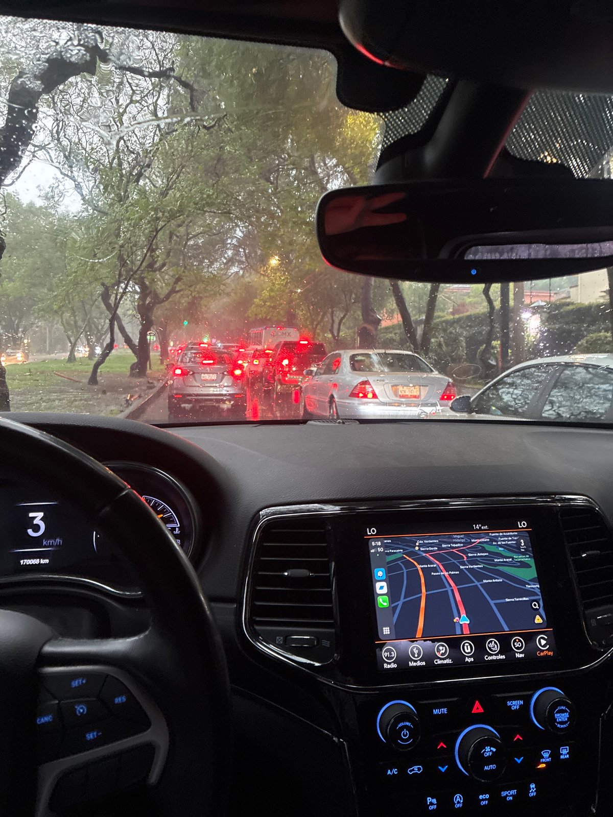 Heavy traffic observed in Mexico City streets Monday evening
