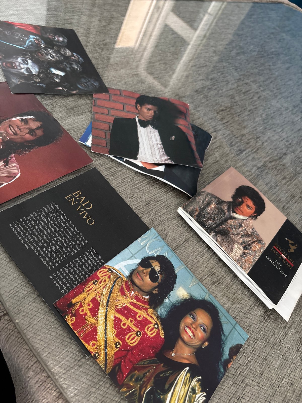 Michael Jackson memorabilia displayed on table in Spain